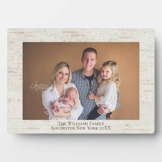 Rustic Birch Persoonlijke naam Foto Plaque Fotoplaat (voorkant)