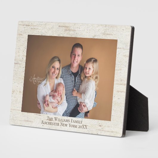 Rustic Birch Persoonlijke naam Foto Plaque Fotoplaat (Zijkant)