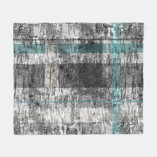 Rustic Birch Plays Print Blauwgroen Grey White Fleece Deken (Voorkant (Horizontaal))