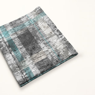 Rustic Birch Plays Print Blauwgroen Grey White Fleece Deken