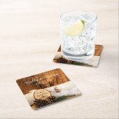 Rustic Birch Tree and Barn Wood Wedding Kartonnen Onderzetters (Insitu)