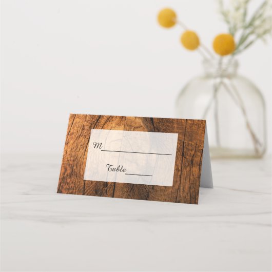 Rustic Birch Tree and Barn Wood Wedding Plaatskaartje (Achterkant)