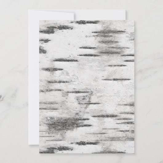 Rustic Birch Tree and Floral country Wedding Kaart (Achterkant)