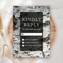 Rustic Birch Tree Bark Modern Wedding