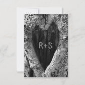 Rustic Birch Tree Bark Modern Wedding RSVP Kaartje (Achterkant)