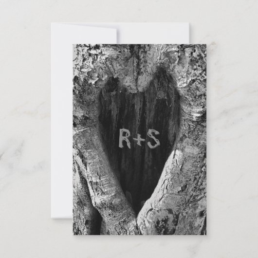 Rustic Birch Tree Bark Modern Wedding RSVP Kaartje (Achterkant)