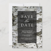 Rustic Birch Tree Bark Modern Wedding Save The Date (Voorkant)