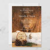 Rustic Birch Tree Barn Wood Post Wedding Brunch Kaart (Voorkant)