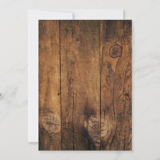 Rustic Birch Tree Barn Wood Rehearsal Dinner Kaart (Achterkant)