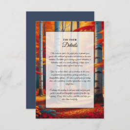 Rustic Birch Tree Fall Wedding Informatiekaartje