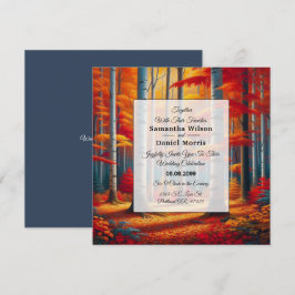 Rustic Birch Tree Fall Wedding Kaart