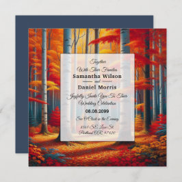 Rustic Birch Tree Fall Wedding Kaart