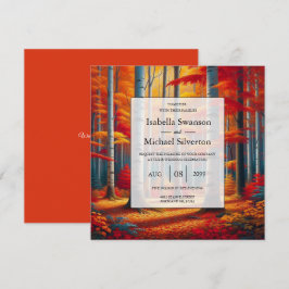 Rustic Birch Tree Fall Wedding Kaart