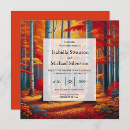 Rustic Birch Tree Fall Wedding Kaart