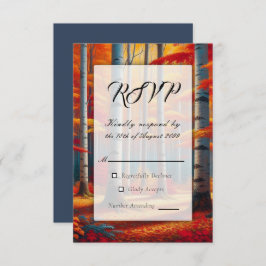 Rustic Birch Tree Fall Wedding RSVP Kaartje