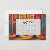 Rustic Birch Tree Fall Wedding RSVP Kaartje (Voorkant)