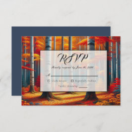 Rustic Birch Tree Fall Wedding RSVP Kaartje