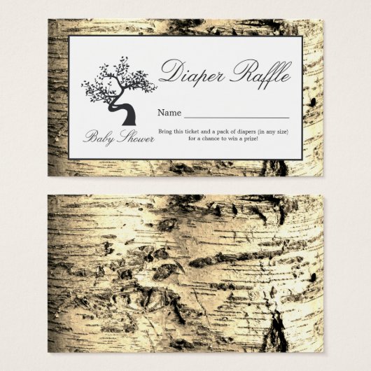 Rustic Birch Tree, luidere Raffle Ticket Visitekaartje (Voorkant /achterkant)