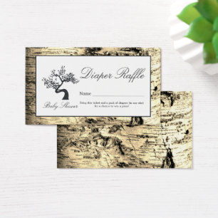 Rustic Birch Tree, luidere Raffle Ticket Visitekaartje