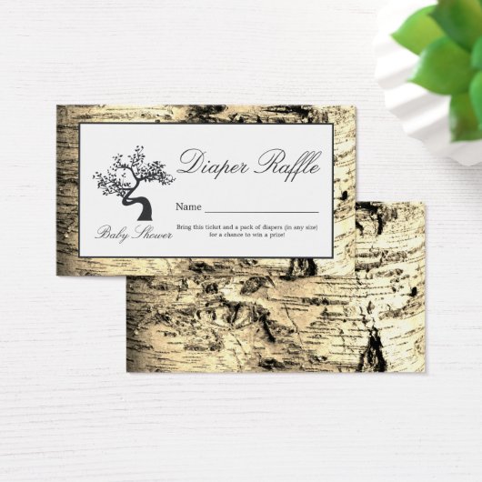 Rustic Birch Tree, luidere Raffle Ticket Visitekaartje (Bureau)