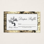 Rustic Birch Tree, luidere Raffle Ticket Visitekaartje (Voorkant)