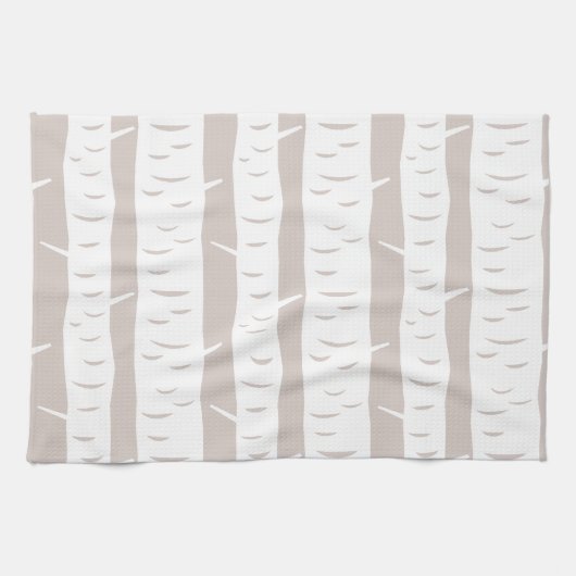 Rustic Birch Tree Pattern Theedoek (Horizontaal)