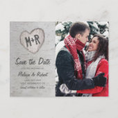 Rustic Birch Tree Photo Save the Date Uitnodiging Briefkaart (Voorkant)
