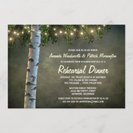 Rustic Birch Tree Rehearsal Dinner Invitations Kaart