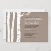 Rustic Birch Tree Wedding Invitations Kaart (Voorkant)