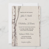 Rustic Birch Tree Woodland Wedding Invitation Kaart (Voorkant)