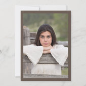 Rustic Birch White Floral Photo Graduparty Kaart (Achterkant)