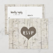 Rustic Birch Wood bruiloft Rsvp Buffet Uitnodiging Briefkaart (Voorkant / Achterkant)