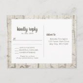 Rustic Birch Wood bruiloft Rsvp Buffet Uitnodiging Briefkaart (Achterkant)