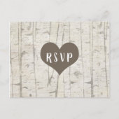 Rustic Birch Wood bruiloft Rsvp Buffet Uitnodiging Briefkaart (Voorkant)