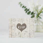 Rustic Birch Wood bruiloft Rsvp Buffet Uitnodiging Briefkaart (Staand voorkant)