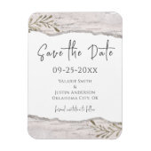 Rustic Birch Wood Save the Date bruiloft Magneet (Verticaal)
