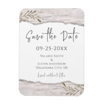 Rustic Birch Wood Save the Date bruiloft