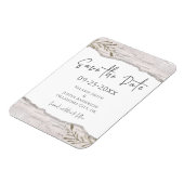 Rustic Birch Wood Save the Date bruiloft Magneet (Linkerzijde)