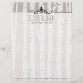 Rustic Birch Wood Trees & Branches Natural Modern Briefhoofd Ontwerp (Voorkant)