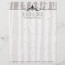 Rustic Birch Wood Trees & Branches Natural Modern Briefhoofd Ontwerp