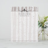 Rustic Birch Wood Trees & Branches Natural Modern Briefhoofd Ontwerp (Staand voorkant)