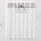 Rustic Birch Wood Trees & Branches Natural Modern Briefhoofd Ontwerp (Voorkant / Achterkant)