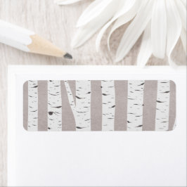Rustic Birch Wood Trees & Branches Natural Modern Etiket