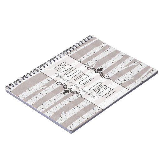 Rustic Birch Wood Trees & Branches Natural Modern Notitieboek (Linkerzijde)