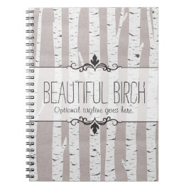 Rustic Birch Wood Trees & Branches Natural Modern Notitieboek