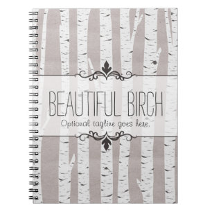 Rustic Birch Wood Trees & Branches Natural Modern Notitieboek