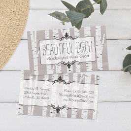 Rustic Birch Wood Trees & Branches Natural Modern Visitekaartje