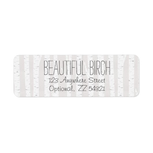 Rustic Birch Wood Treks Return Address Etiket (Voorkant)