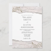 Rustic Birch Wood Weddenschap All-in-One Kaart (Voorkant)