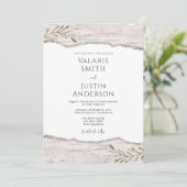 Rustic Birch Wood Weddenschap All-in-One Kaart (Staand voorkant)